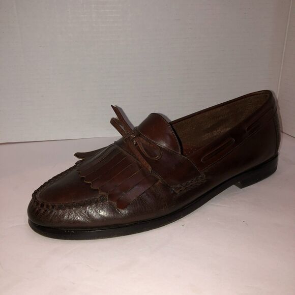GH Bass Co Parry Mens 13 D Burgundy Leather Kiltie Tie Classic Loafers Shoes
